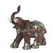 Q-Max 6"H Decorative Wood like Thai Elephant with Baby Statue Feng Shui Decoration Religious Figurine