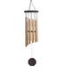 Q-Max 35" Long Traditional Copper Wood Round Top Wind Chime Garden Patio Decoration