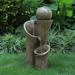 24"H Outdoor Garden Waterfall Curved Fountain with LED Light