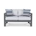 Signature Design by Ashley Amora Outdoor Poly All Weather Loveseat with Cushion - 55"W x 30"D x 26"H