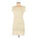 Casual Dress - Shift: Ivory Solid Dresses - Women's Size X-Small