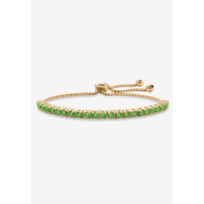 Women's Gold-Plated Bolo Bracelet, Simulated Birthstone 9.25" Adjustable by PalmBeach Jewelry in August