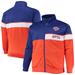 Men's Blue/Orange New York Knicks Big & Tall Pieced Body Full-Zip Track Jacket