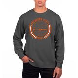 Men's Uscape Apparel Black Oklahoma State Cowboys Pigment Dyed Fleece Crew Neck Sweatshirt