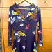 Madewell Dresses | Madewell Purple Button Front Dress With Sheer Long Sleeves Size 0 | Color: Gold/Purple | Size: 0