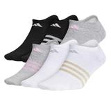 Adidas Accessories | Adidas - Climalite Superlite 6-Pk. No-Show Lurex Socks | Color: Gray/White | Size: Shoe Size: (M) 13c-4y