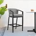 Joss & Main Abalone Outdoor Patio Barstool in Aluminum & Wicker w/ Grey Cushions Metal in Black/Gray | 40 H x 22 W x 24 D in | Wayfair