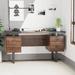 17 Stories Nila Credenza Desk Wood/Metal in Black | 27.5 H x 59 W x 23.6 D in | Wayfair AAB1EF7ABA8A4DD3A1A63FC900F754CB