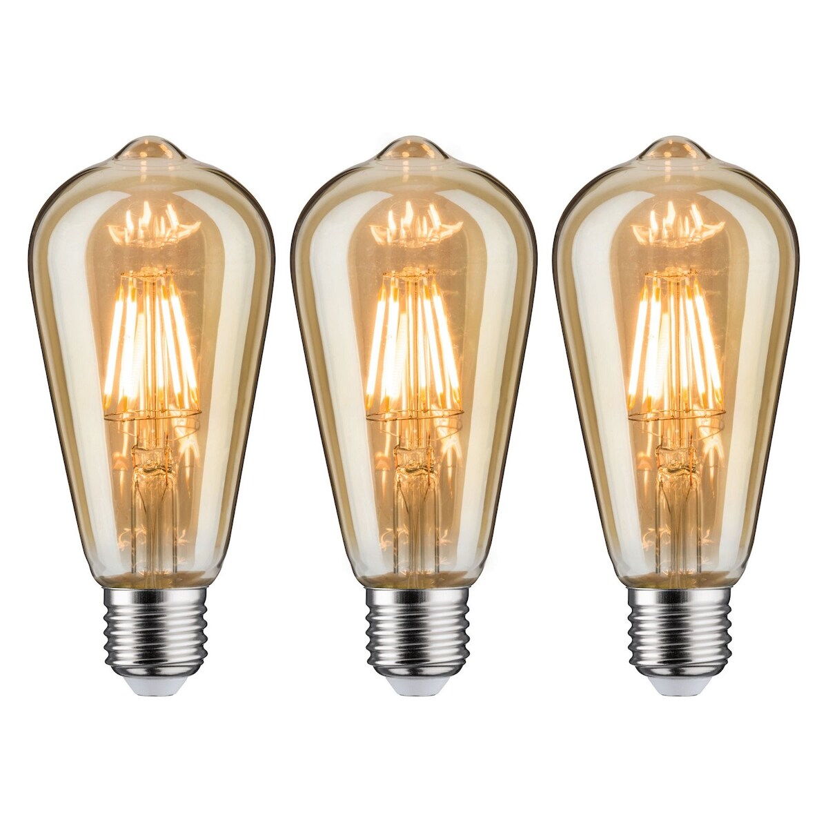 Paulmann 1879 Bundle LED Kolben Rustika E27 230V 3x480lm 3x6W 1700K dimmbar Gold 5067 Image