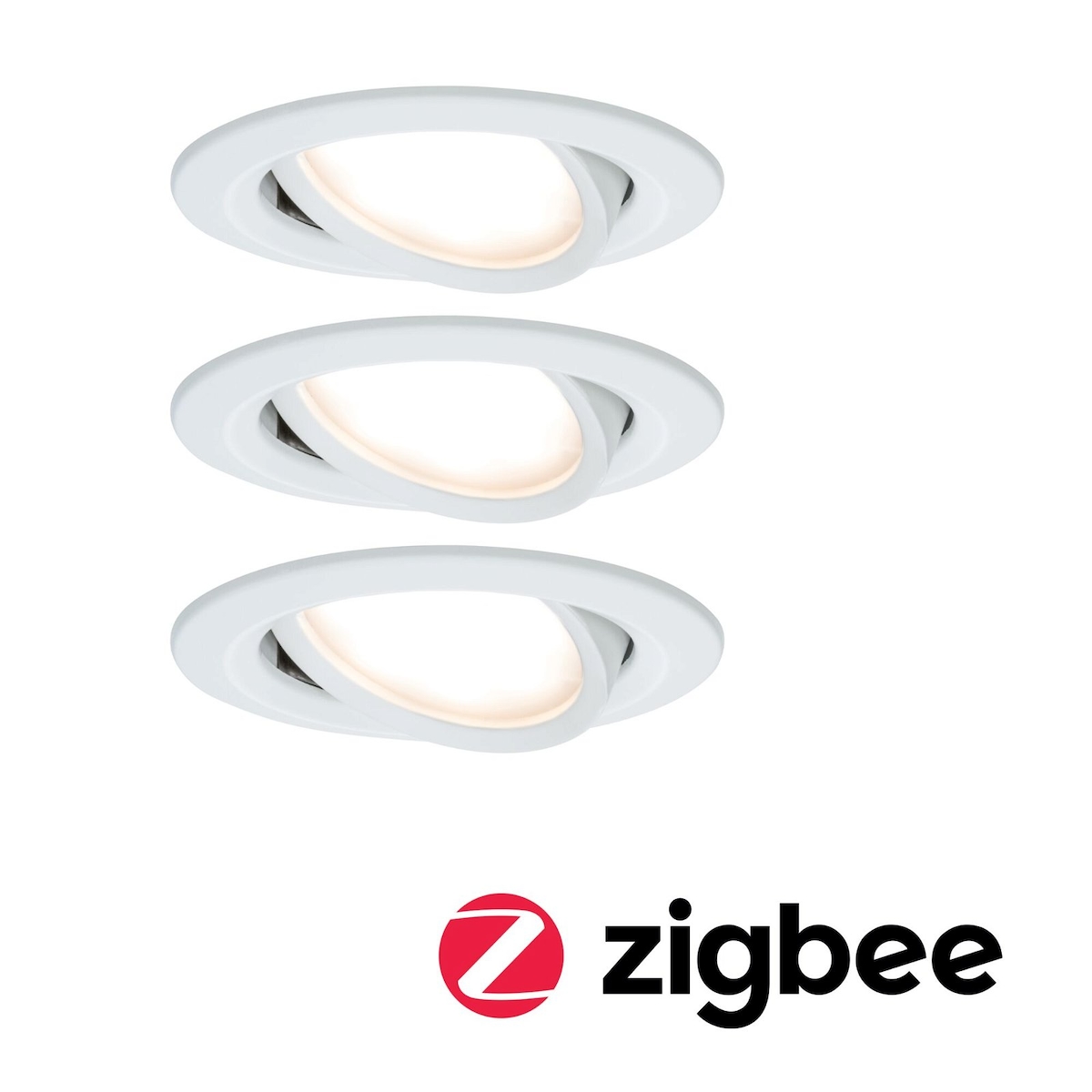Paulmann Smart Home Zigbee Bundle Einbauleuchte Nova Coin + Zigbee Cephei schwenkbar rund 84mm 50° Coin 3x6W 3x470lm 230V 2700K Weiß matt 5140 Image