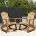 Rosecliff Heights Shabbona Rocking Adirondack Set Plastic/Resin in Brown | 39.37 H x 21.73 W x 37.79 D in | Wayfair