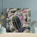 Dakota Fields Photo Of Green Cactus - 1 Piece Square Graphic Art Print On Wrapped Canvas in Green/Pink | 32 H x 32 W x 2 D in | Wayfair