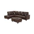 Latitude Run® 3 Piece Faux Leather Living Room Set Faux Leather in Brown | 34 H x 103 W x 74 D in | Wayfair Living Room Sets