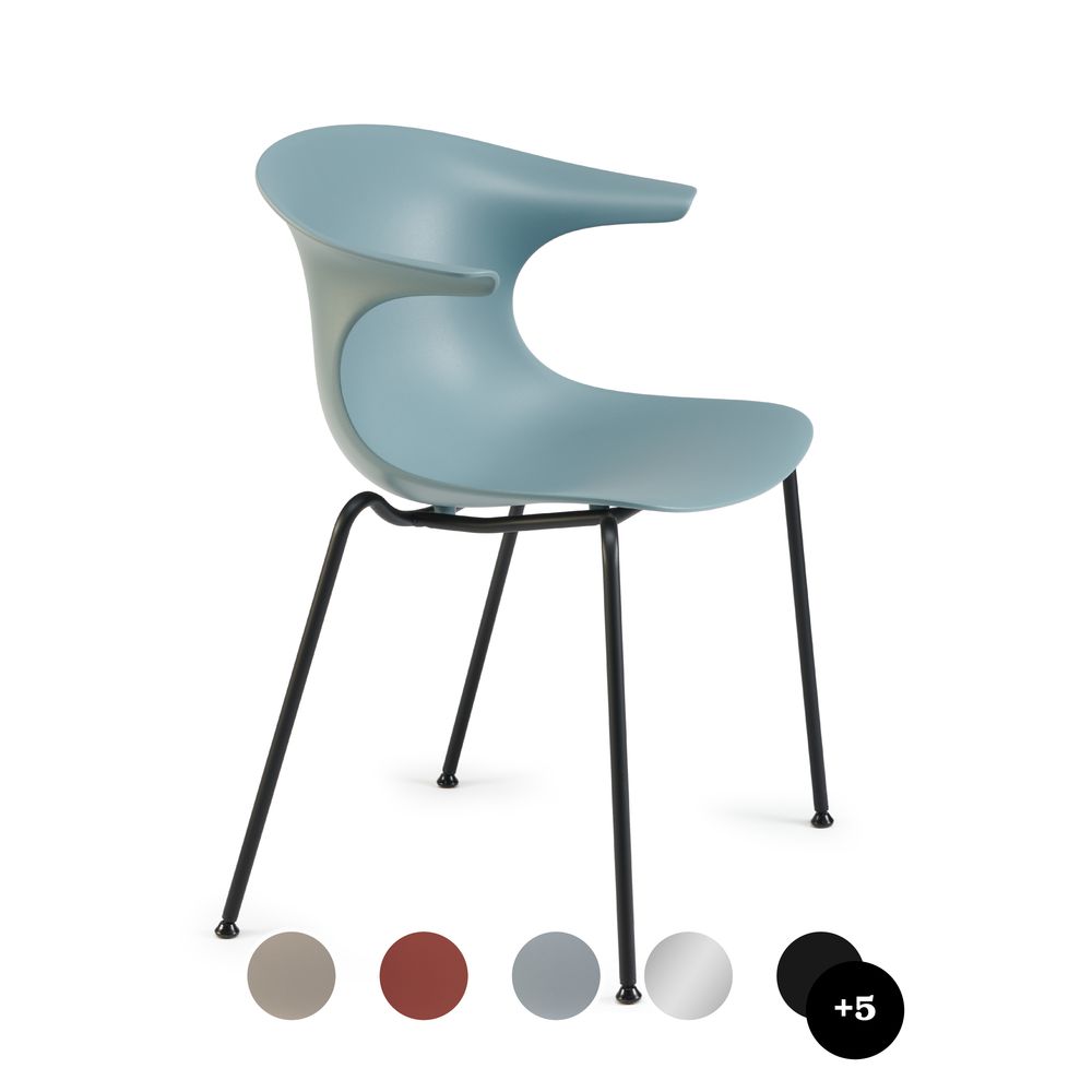 infiniti »LOOP MONO« 4 Legs Designer-Stuhl 01 verchromt / IP421C Mandelgrau