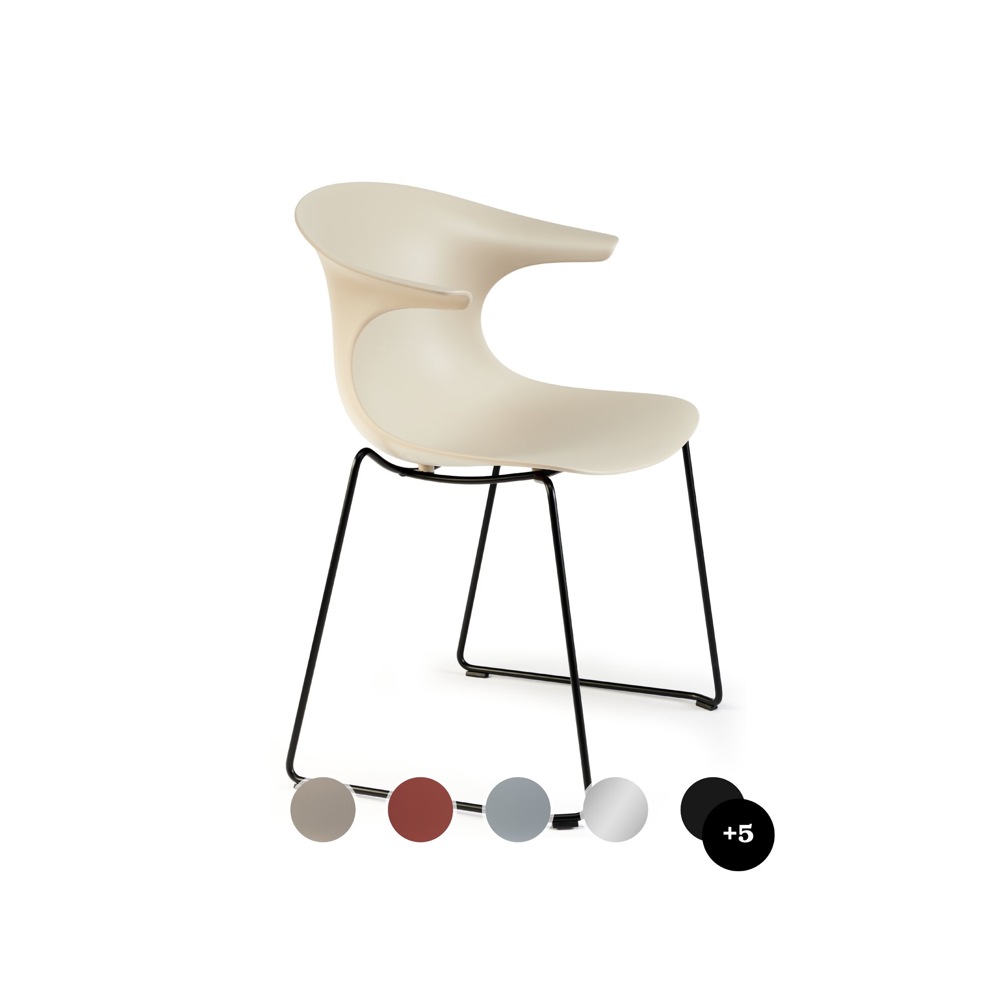 infiniti »LOOP MONO« Sled Designer-Stuhl 31 schwarz matt lackiert / S514 Sand