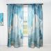 Designart 'Blue And Gold Luxury Abstract Fluid Art III' Modern Curtain Panels