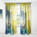 Designart 'Yellow And Blue Marble Waves II' Modern Curtain Panels