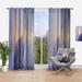 Designart 'Sunset Seascape With Sea Waves' Nautical & Coastal Curtain Panels
