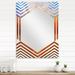 Designart 'Orange Sea Sunrise under Blue Sky' Sea & Shore Printed Wall Mirror