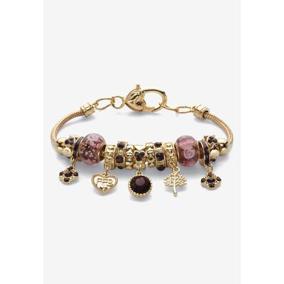 Women's Goldtone Antiqued Birthstone Bracelet (13m...