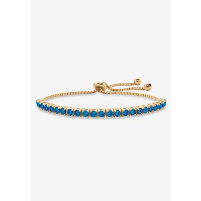 Women's Gold-Plated Bolo Bracelet, Simulated Birthstone 9.25" Adjustable by PalmBeach Jewelry in September
