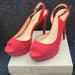 Jessica Simpson Shoes | Jessica Simpson Platform Opentoe Heels | Color: Red | Size: 9.5