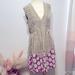 Anthropologie Dresses | Anna Soi || Wheat Field Floral V-Neck Mini Dress | Color: Purple/Tan | Size: 8