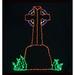 Halloween Indoor/Outdoor CrossTombstone LED Light (39 in. x 54 in.) - Haunted Hill Farm FFHELED054-CRS0-ORG