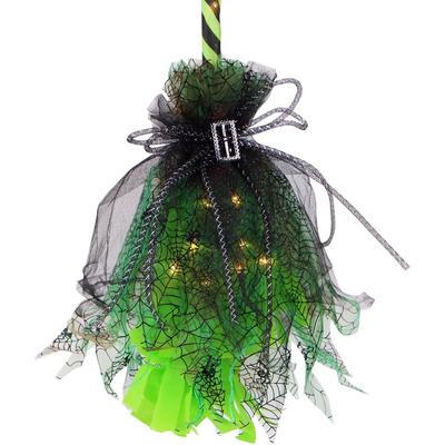 3-Ft. Green Witch's Broomstick with Green Lights, ...