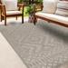 Feya 5'3" x 7' Modern Cloud Gray/Light Peach/Taupe/Eggplant/Dark Gray/Gray Outdoor Area Rug - Hauteloom