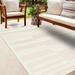 Nita 5'3" x 7' Modern Light Peach/Nutmeg/Dusty Sage/Neutral/Gray/White/Off White Outdoor Area Rug - Hauteloom