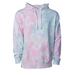 Independent Trading Co. PRM4500TD Midweight Tie-Dyed Hooded Sweatshirt in Tie Dye Cotton Candy size Medium | Cotton/Polyester Blend