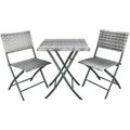 Set Pieghevole Tavole e Sedie Arredo Giardino Simil rattan x Esterno Polyrattan