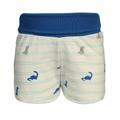 Sanetta - Jersey-Shorts Dino Gestreift In White Whisper, Gr.80