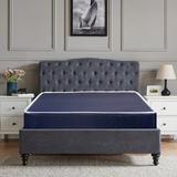 Onetan, 9-Inch Medium Tight Top Nylon Vinyl Hybrid Mattress And 4" Split Wood Box Spring, Blue.