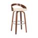 Bar Stool with Curved Open Back and Swivel Mechanism, Brown