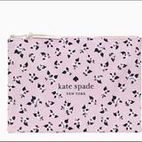 Kate Spade Bags | Kate Spade Canvas Floral Print Zip Pouch | Color: Black/Pink | Size: Size: 11" Lx 8" H