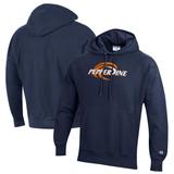 Men's Champion Navy Pepperdine Waves Reverse Weave Pullover Hoodie