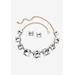 Women's Gold Tone Necklace and Earring Set, Princess Cut Simulated Birthstones by PalmBeach Jewelry in April
