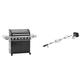 RÖSLE Gasgrill BBQ-Station VIDERO G6-S Schwarz, Grill mit 6 Edelstahlbrennern, Version 2021 & Premium-Drehspieß, Hochwertiger Grillspieß für RÖSLE BBQ-Stationen, Traglast 10 kg, Edelstahl 18/10