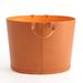 Global Views Oversized Oval Leather Basket- in Orange | 17 H x 23.25 W x 19.1 D in | Wayfair 9.93742