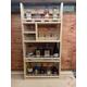 Outside garden pub bar chrome t bar wall mounted solid pine Drinks Rack with glass and bottle shelves great present