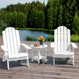 Rosecliff Heights Somerford Foldable Adirondack Chair w/ Table Plastic/Resin in White | 37.6 H x 30 W x 32 D in | Wayfair
