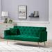 Everly Quinn Rijk Twin 71" Tufted Convertiable Sofa Velvet Sleeper Futon Sofa Wood/Scratch/Tear Resistant/Velvet in Green | Wayfair