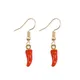 Boucles d'oreilles en alliage simples et créatives en forme de poivre rouge crochets d'oreille