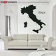 Stickers muraux en vinyle avec carte de pays autocollant de salon papier peint mural Italie