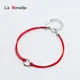La Monada-Bracelet coeur creux en argent regardé 925 pour femme joli bracelet en ULrouge