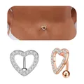 Anneau de nombril en cristal Double cœur pour femmes Piercing de ventre bijoux ombilical bijoux