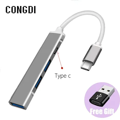 HUB USB Type C 4 Ports Multi Splitter OTG USB 3.0 Adaptateur pour Macbook 13 15 Air Pro Lenovo