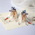 FORSEVEN-Épingles à cheveux en perles de style chinois prairie pinces latérales pinces à cheveux